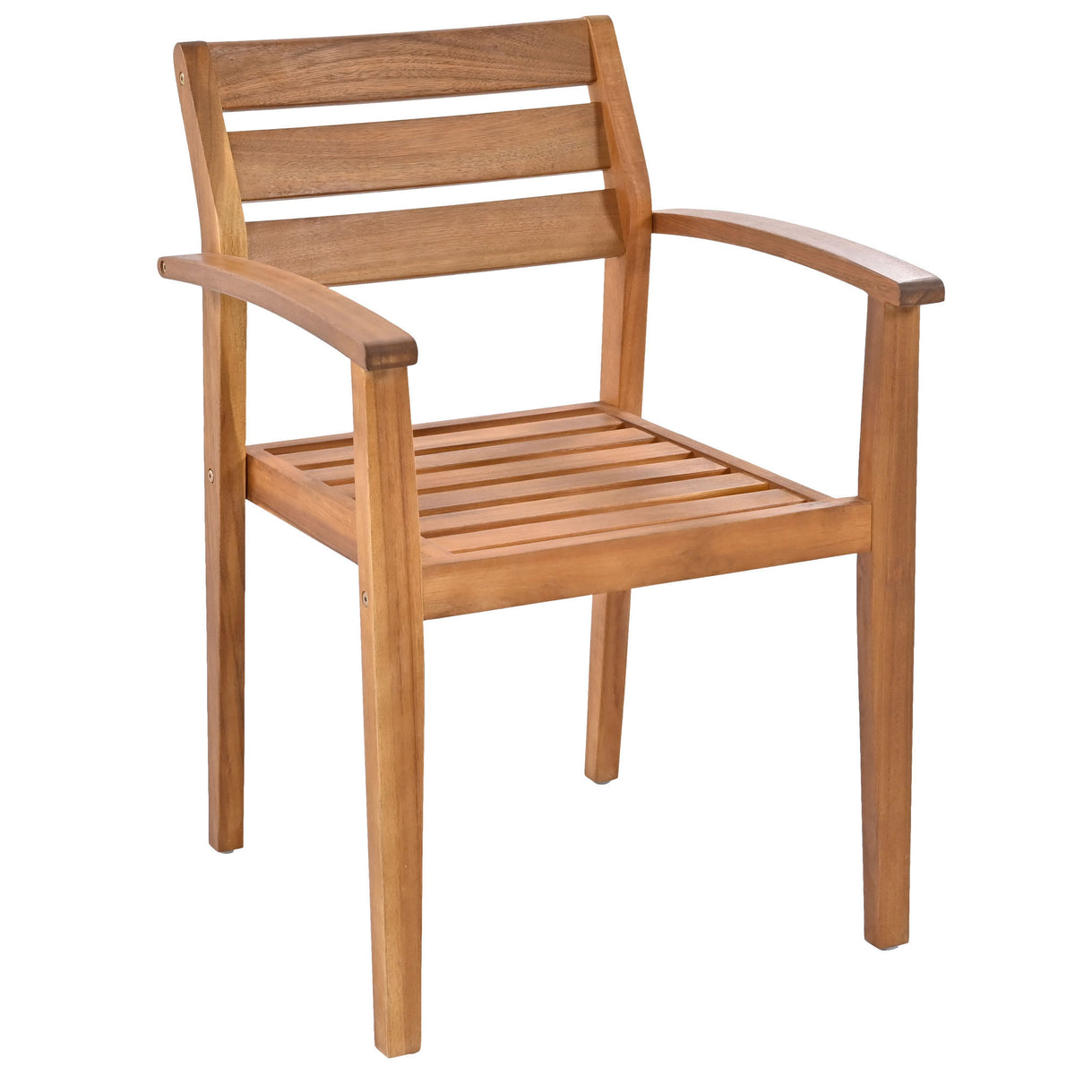 GO Outdoor Wood Dining Set For 7-8 Person, Outdoor Dining Furniture With Removable Cushions, Ergonomic Chairs And Bench, Thicker Table