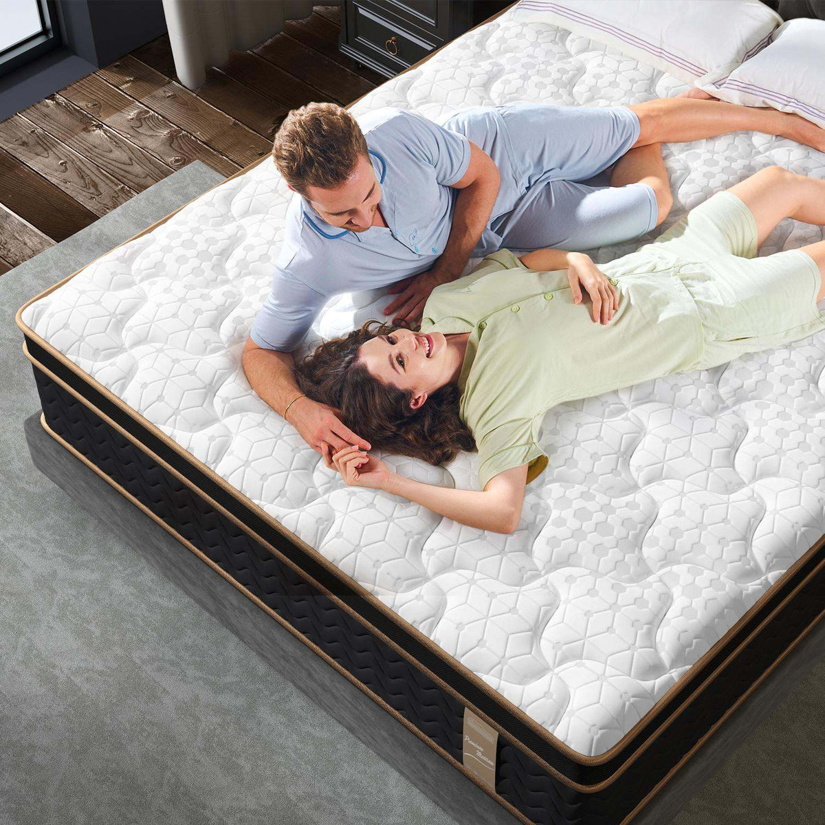 Twin Mattress, 10 Inch Plush Hybrid Mattresses with Gel Memory Foam, Fiberglass-Free Mattress in a Box, Individual Pocket Spring-Motion Isolation-Edge Support, CertiPUR-US Certified