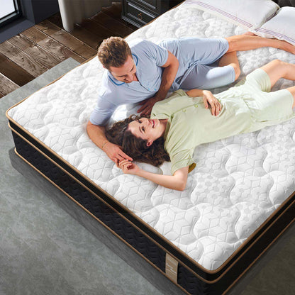 Twin Mattress, 10 Inch Plush Hybrid Mattresses with Gel Memory Foam, Fiberglass-Free Mattress in a Box, Individual Pocket Spring-Motion Isolation-Edge Support, CertiPUR-US Certified