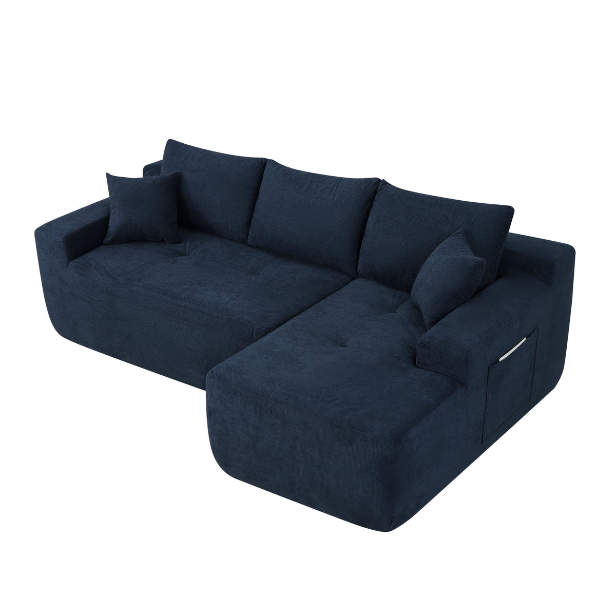 85' Cloud Sectional Couch with L-Shape Chaise,Modern Modular Sofa with Deep Seat, Upholstered Couches for Living Room Bedroom,No Assembly Required, (Cotton linen Fabric),Blue