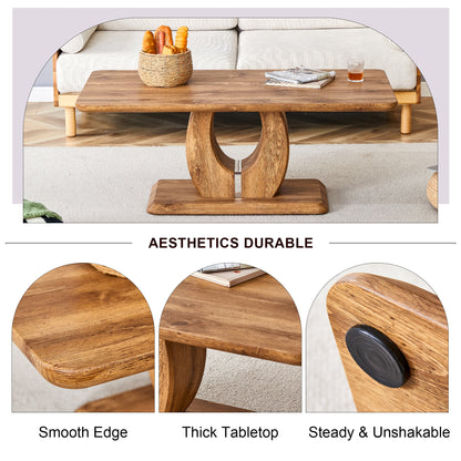 Modern simple luxury rectangular coffee table in wood color. The computer desk. The game table. Suitable, terrace, kitchen. 47 'x 25.6" 18"