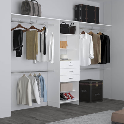 Closet System, 3 Drawers, 5 Shelves