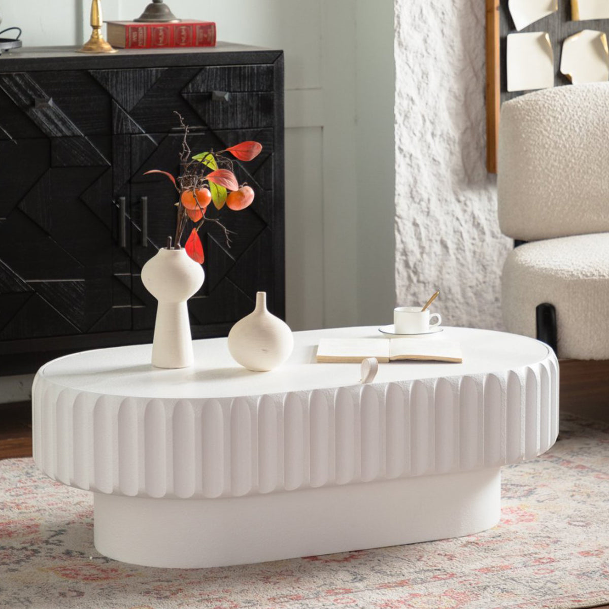 Fluted Storage Table with Lift-Off Lid, Sleek Texture, Perfect for Modern Living – Model W3081P389037