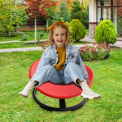Sensory Spinning Chair for Autistic Kids, Swivel Chair, Sensory Toys Gifts for Toddlers with ADHD, Sit and Spin Toys,Training Body Coordination, Indoor & Outdoor, RED