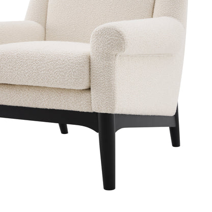 Modern Accent Chair with Flared Arms, Upholstered Lounge Chair, Mid-Century Modern Armchair with Solid Wood Legs, Ergonomic Reading Chair