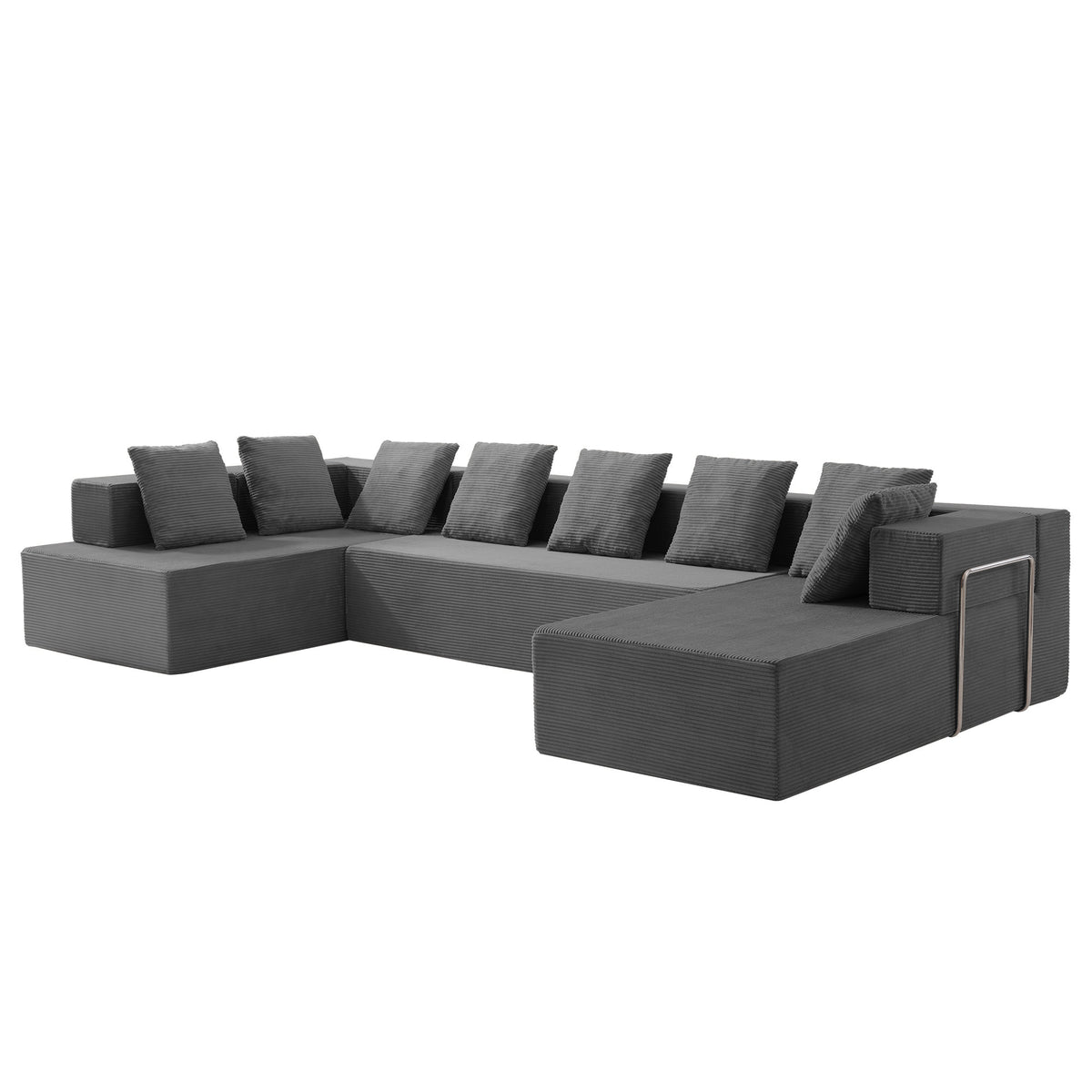 142.5-inch L-shaped sectional sofa, filled with high-resilience foam for a cloud-like seating experience.