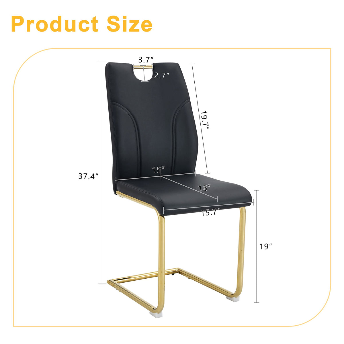 Modern dining chair with PU cushion seat dining chair Living Room Chair Upholstered chair with gold-plated leg leg design, kitchen, living room, bedroom, dining room side chair set of 6.W2920P233522