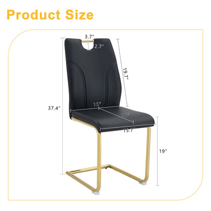 Modern dining chair with PU cushion seat dining chair Living Room Chair Upholstered chair with gold-plated leg leg design, kitchen, living room, bedroom, dining room side chair set of 6.W2920P233522