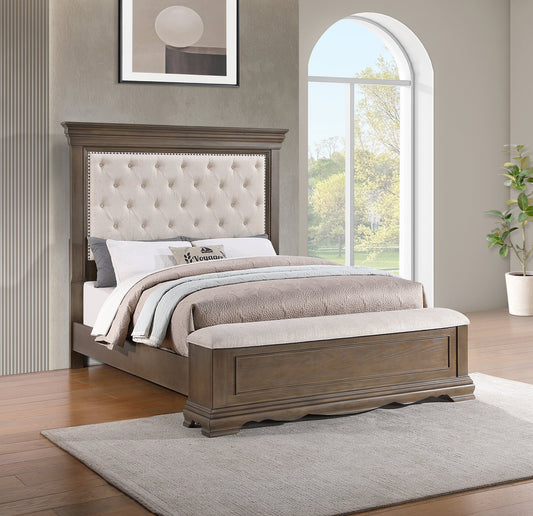 Stirling G08300A-QB Queen Bed(Mattress Not Included), Gray