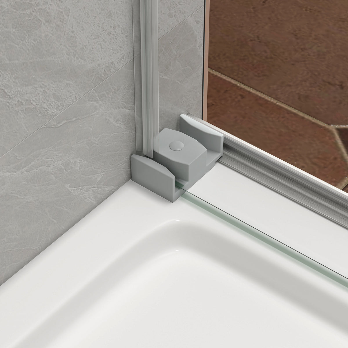 55"-60" W x 76" H Brushed Nickel Reversible Installation Double Bypass Sliding Shower Door Easy Installation Frameless Shower Door,5/16"(8MM) Tempered Glass With Nano Explosion-proof Film