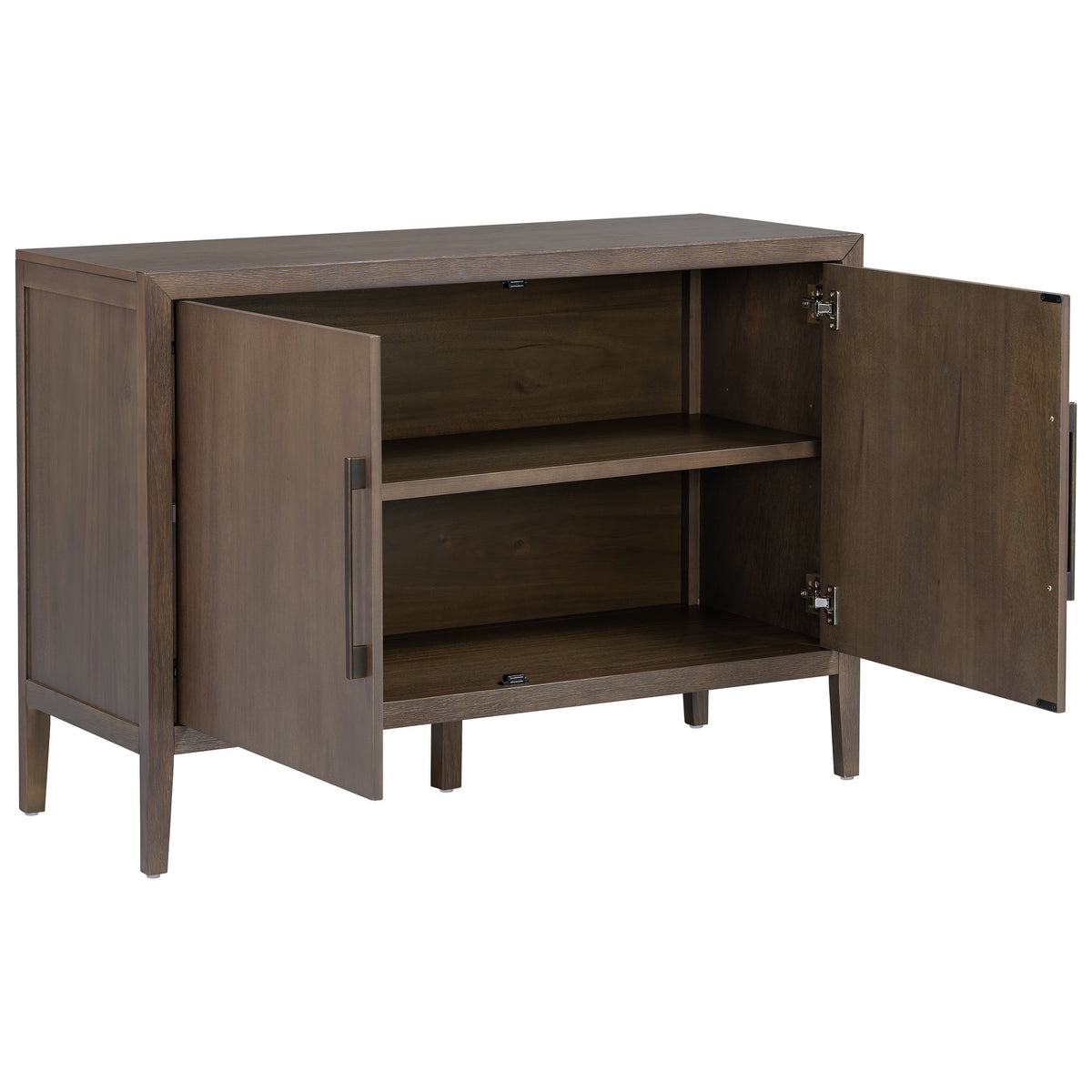 U_STYLE 47.25-Inch Farmhouse Sideboard with Pine Veneer and 2 Doors, Retro Buffet with Adjustable Feet – Model N711P410389D