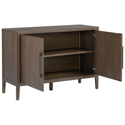 U_STYLE 47.25-Inch Farmhouse Sideboard with Pine Veneer and 2 Doors, Retro Buffet with Adjustable Feet – Model N711P410389D