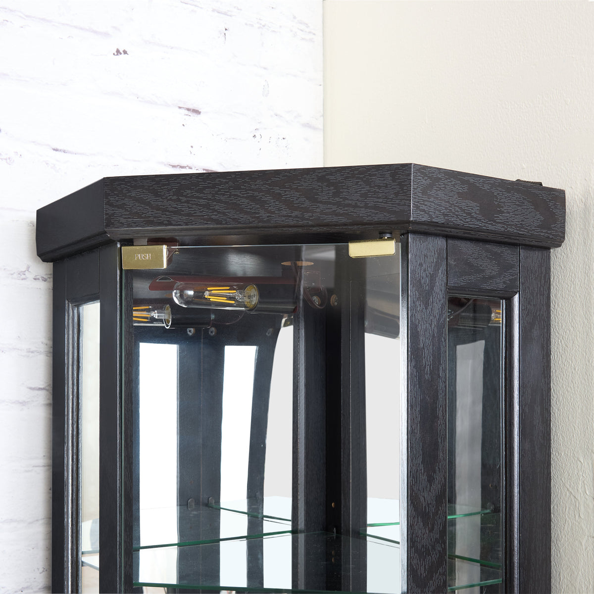 Lighted Corner Curio Cabinet - Display Case, Antique Collectibles