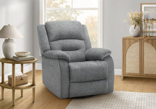 Reclining Chair, 34" Wide, Usb Ports Included, Power Recliner, Large, Upholstered, Swivel, Glider, Transitional