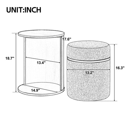 U-Can Pull-out Combo End Table, Multi-use for Living Room Sofa Side