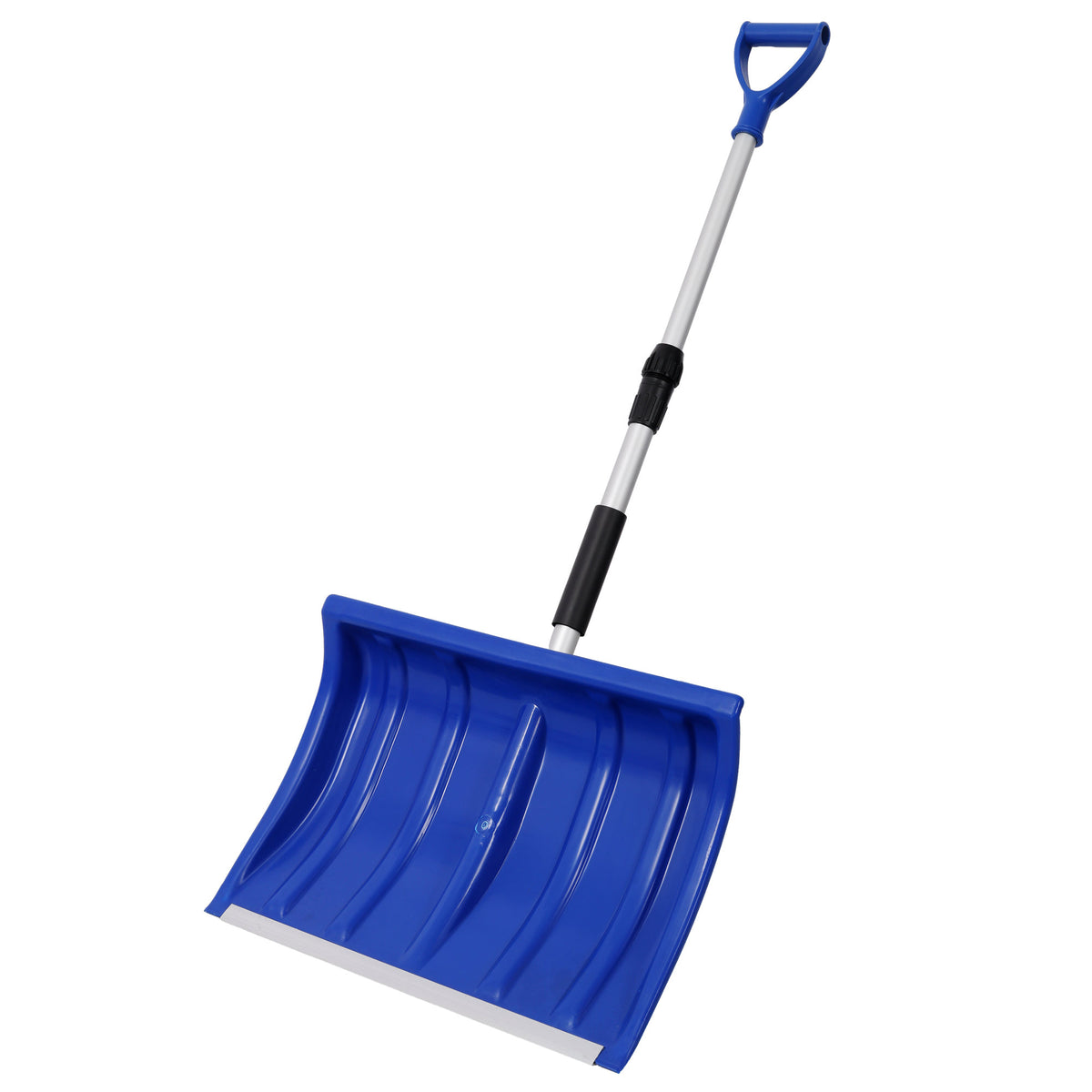 Portable Adjustable Height Snow Shovel with D-Grip Handle, 19' Blade,Snow Shovel for Driveway, Car, Home & Garage, Snow Sand Mud Removal Tool, Blue Color