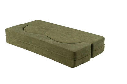 2-in-1 Folding Sofa Bed with Pillow, Twin Sleeper Sofa, Floor & Futon Loveseat Couch, Foam Folding Mattress Sleeper for Living Room, Guest Use, Office, Apartment, No Assembly Required,Green