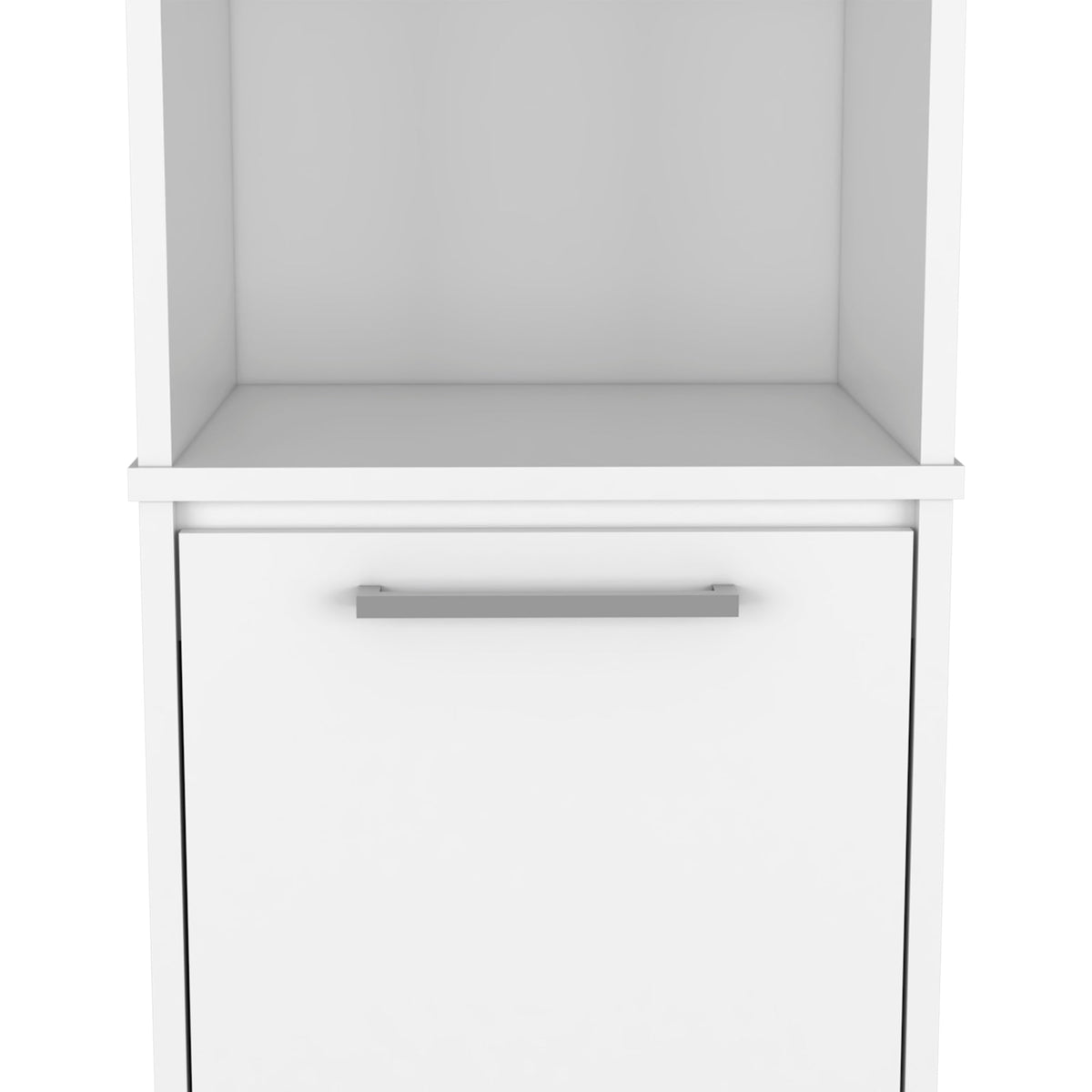 Eiffel Kitchen Pantry, Two External Shelves, Single Door Cabinet, Two Interior Shelves White -White