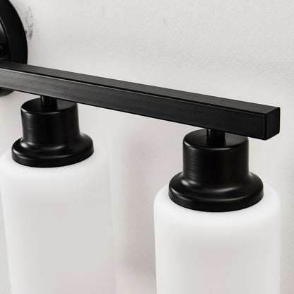 6-Light Matte Black Wall Lamps with White Glass Shades (No Bulbs) Sconce Lighting