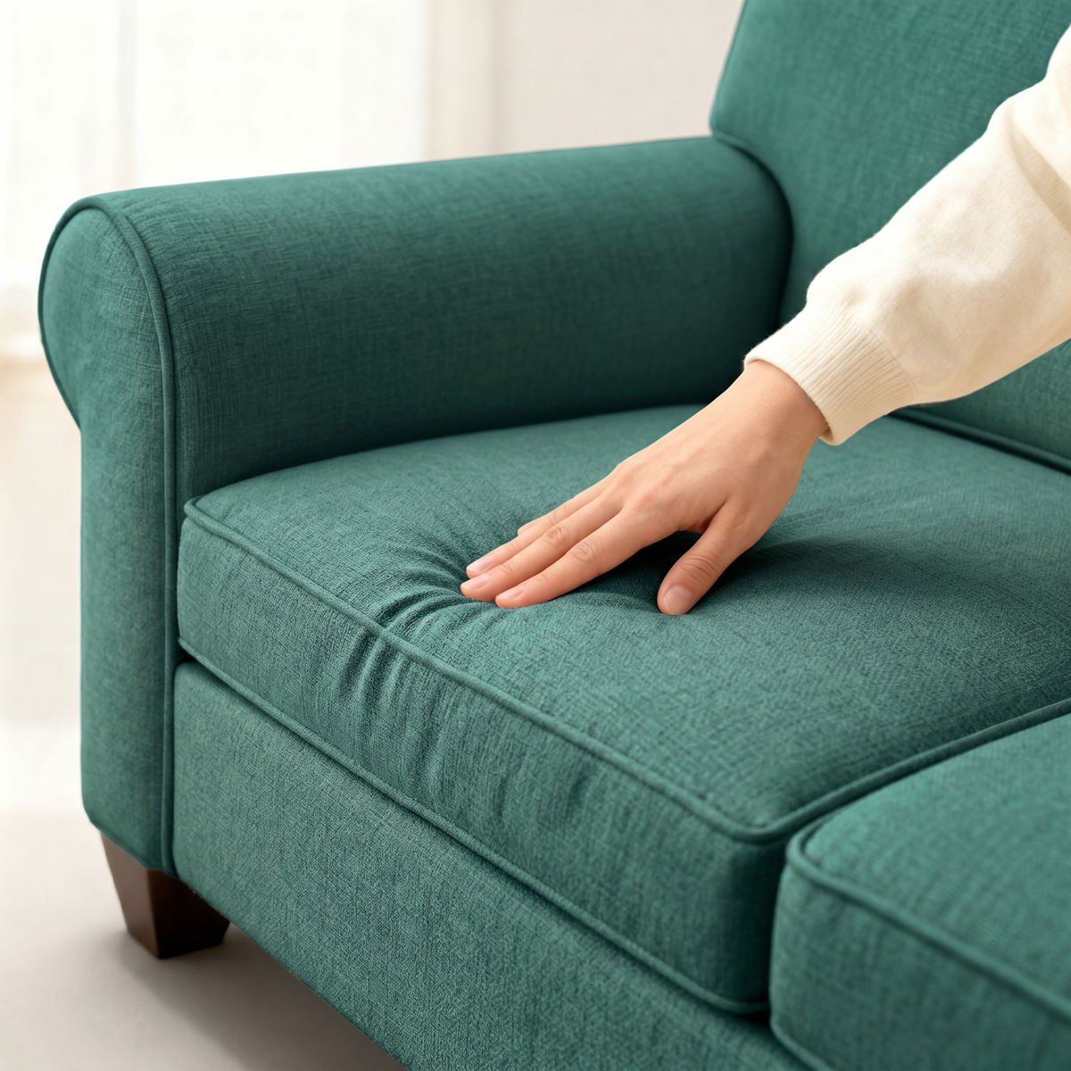 Augusta Sofa – Made in USA, Custom Fabric Options, Classic Sofa Wholesale Furniture - Velvet Antique Kelly Green - Velvet