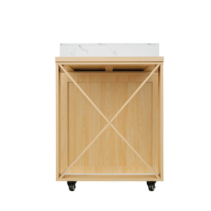 U_STYLE Modern Imitation Marble Counter Height Dining Table for 4, Farmhouse Bar Table with Adjustable Shelf, for Kitchen & Home Bar (Chairs Not Included)