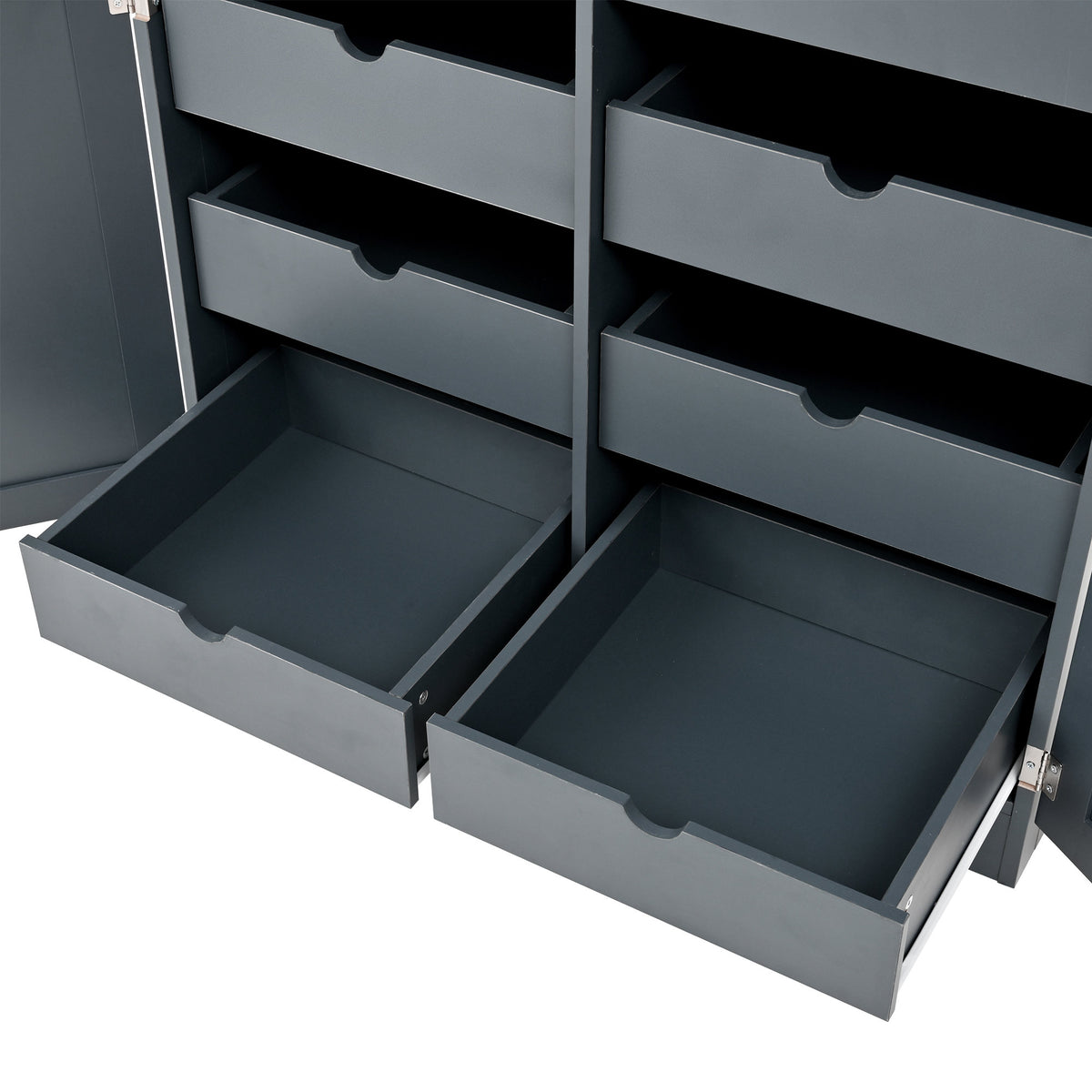 [Assembly Video Provided] TOPMAX 35.5x17.6x70.9inch Freestanding Kitchen Pantry Cabinet, Tall Storage Cabinet with 4 Doors, 2 Door Shelves – Gray