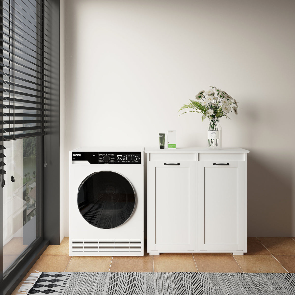 Laundry Cabinet, with 2 Removable Liner Bags