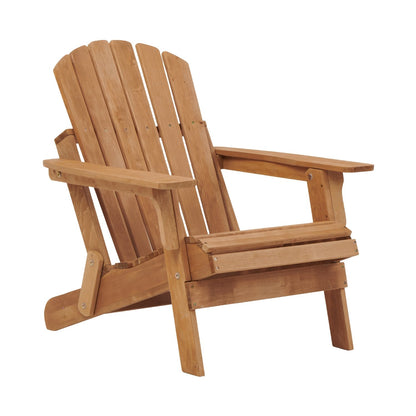Oversize Wooden Outdoor Folding Adirondack Chair with Pre-Assembled BackRest & SeatBoard, Wood Patio Chair for Garden Backyard Porch Pool Deck Firepit