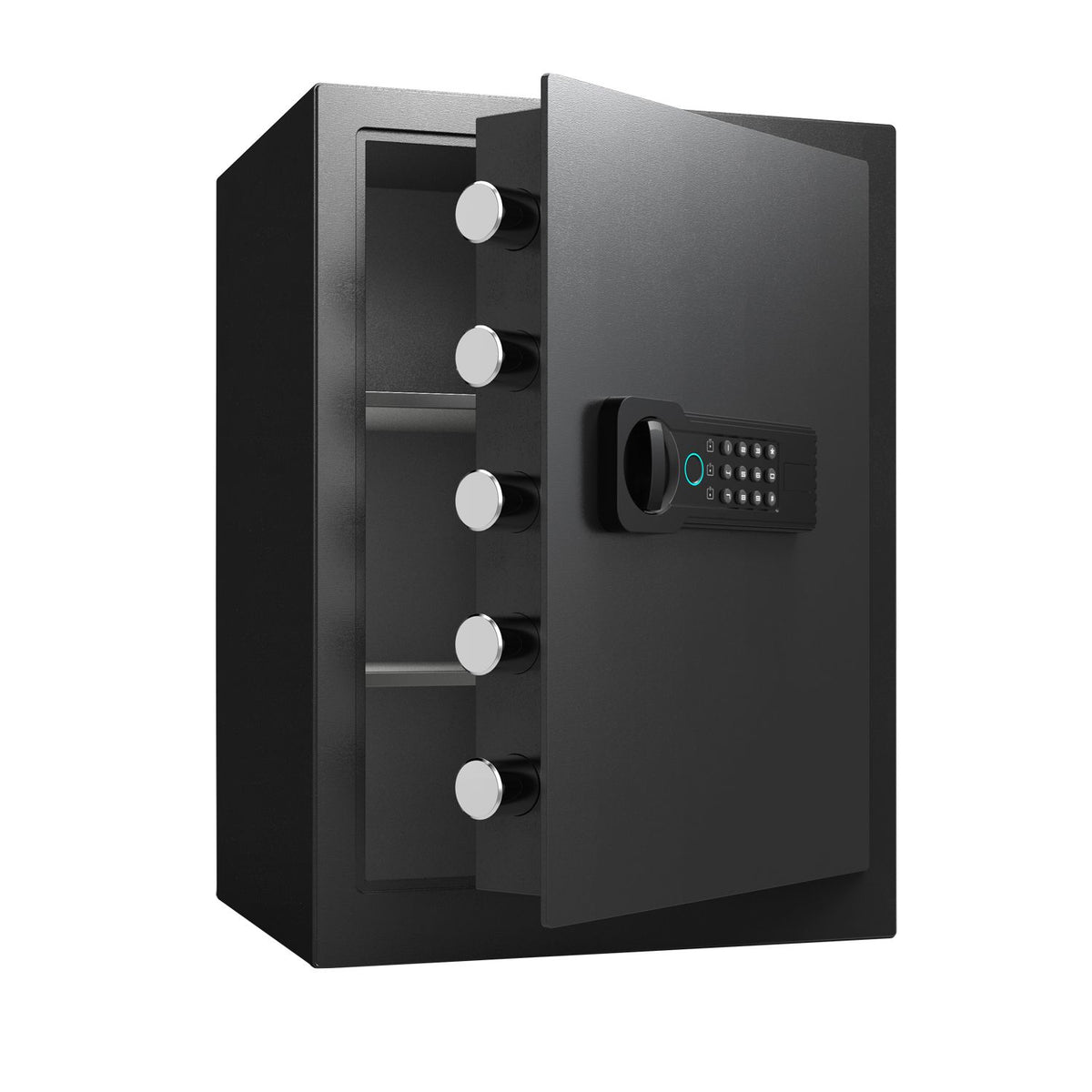Steel Safe Security Cabinet, Fingerprint & Digital Password Unlock, with Alarm & Silent Mode, for Home, Hotel, Office, Supermarket Use, Black