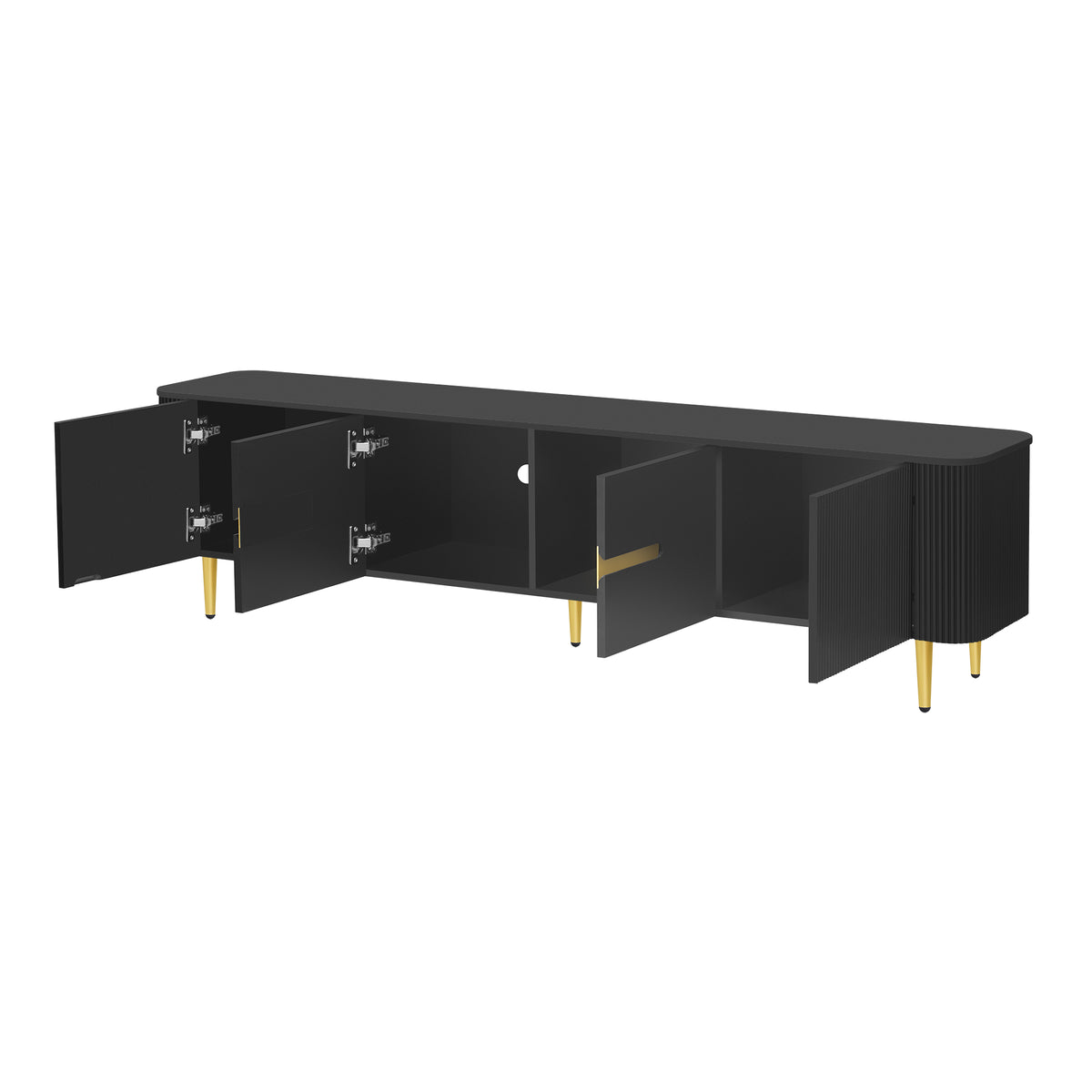 VIBE HAUS 78.7''Minimalist TV Stand for TVs up to 85 Inches, Modern Entertainment Center Media Console with 4 Spacious Cabinets for Living room(OLD SKU: SJ000143AAB)