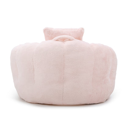 Giant Bean Bag Chair withFootstool, Oversized Bean Bag  for Adults and Kids, Faux Fur Shell-Shaped Large Chair with Filler, Stuffed Big Accent Sofa,  Floor Sofa for Gaming,Reading Living Room Bedroom