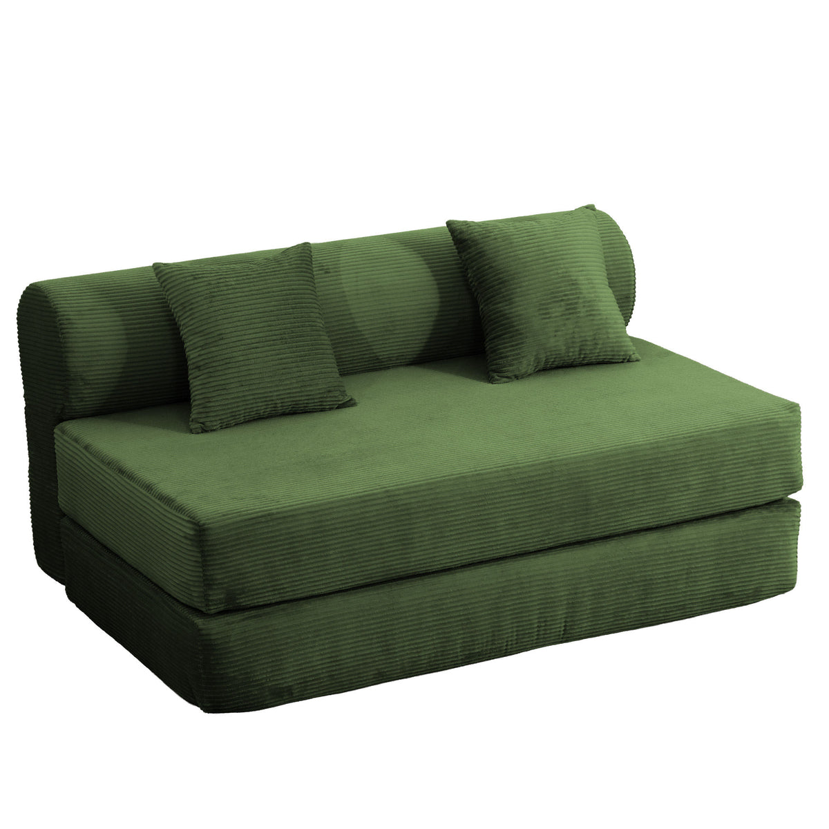 Convertible Corduroy Sofa Bed, 2‑Seater Fold‑Out  Compressed Sofa, Multi‑Functional Floor Couch for Living Room Guest Room