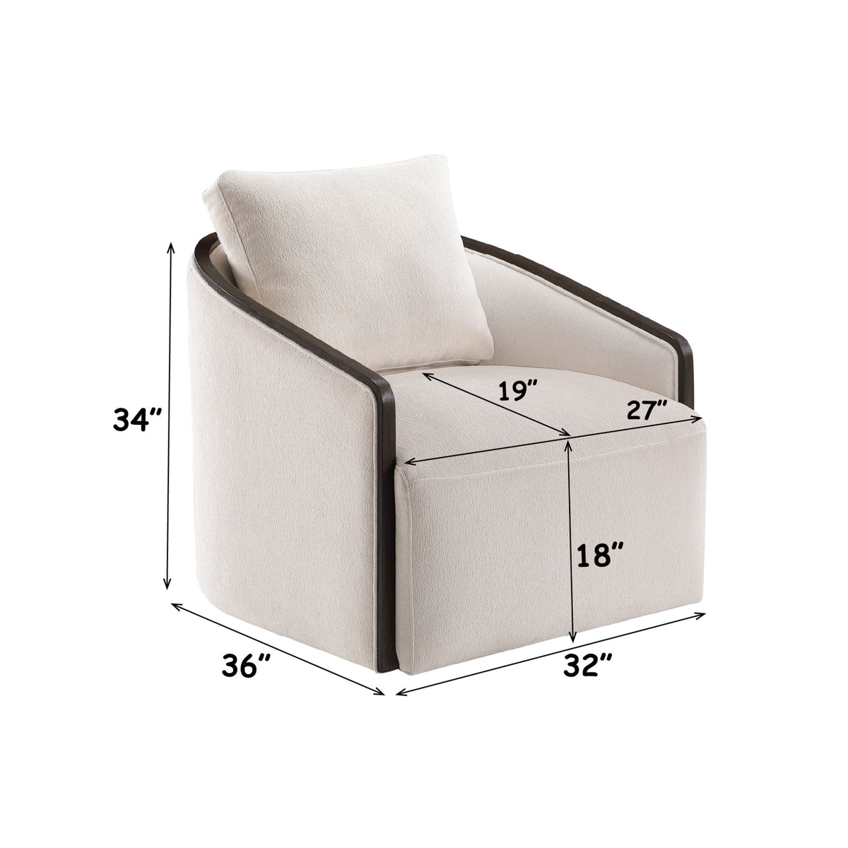 Lenora Beige Chenille Accent Chair w/Swivel