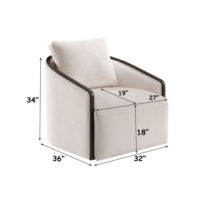 Lenora Beige Chenille Accent Chair w/Swivel