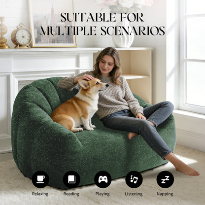 [Starry Sky] Bear Paw Sofa,Comfy Beanbag Chair with Spacious Design Oversized Bean Bag Sofa with Armrest with Filler for Living Room Bedroom.Shiny Silver Thread Faux Fur Plush.