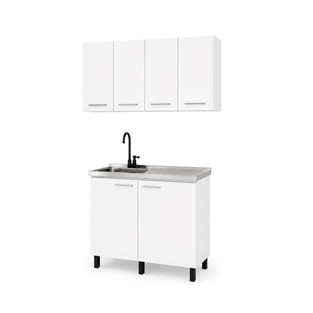 White 2-Piece Kitchen Sink Cabinet Set