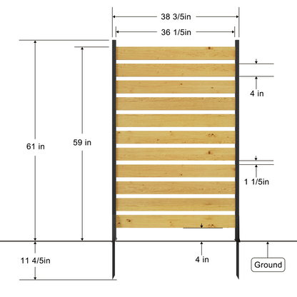 Goodyo 72.8"H x 38.5"W(1 Panel) Cedar Wood Privacy Screen, Outdoor Privacy Walls, Privacy Wood Fence for Pool Equipment Enclosure, Trash Can Enclosures, Air Conditioner Fence