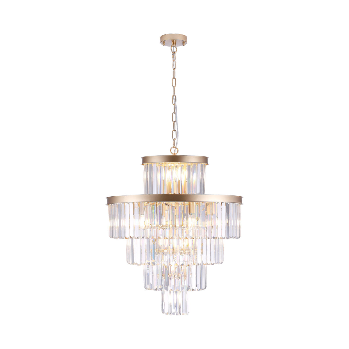 Golden Luxury Crystal Chandelier Modern Chandeliers Lights Fixture Hanging Pendant Light Fixture for Dining Room Bedroom Living Room Dia