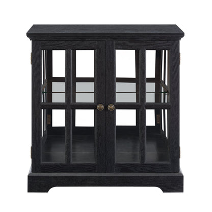 LED Curio Display Cabinet, Antique Display Cabinet with Adjustable Shelves – Black