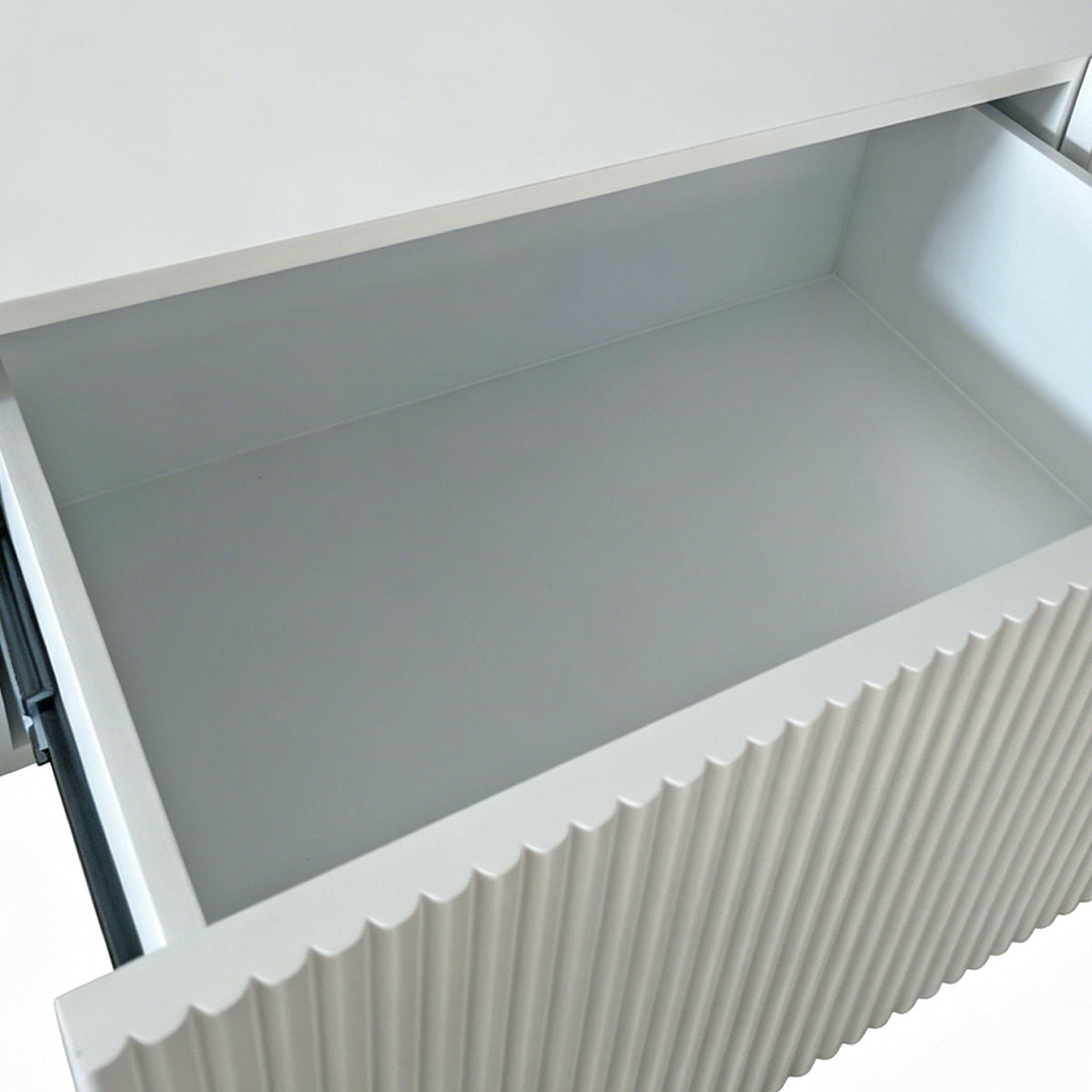Modern Hand-Crafted Wall Mount Fluted Vanity Table, Multi-Scenario Floating Cosmetic Console