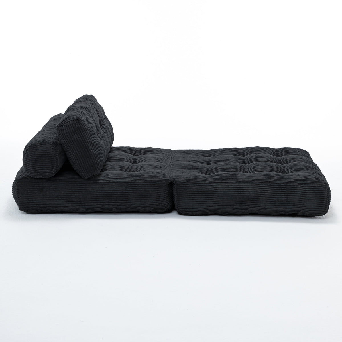 Folding Sofa Bed, Convertible Sleeper Chair with Pillow Foldable Mattress with Back Support, Portable Fold Out Chair Bed Comfy Floor Sofa Lounge for Living Room Bedroom, Black , Single