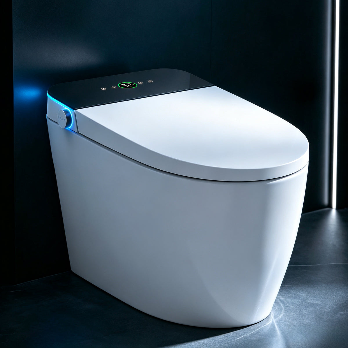 Smart Toilets with Heated Bidet Seat.Portable toilet with bidet built.Intelligent Toilet Auto Open/Close Seat. Bidet toilet with Dryer and Warm Water