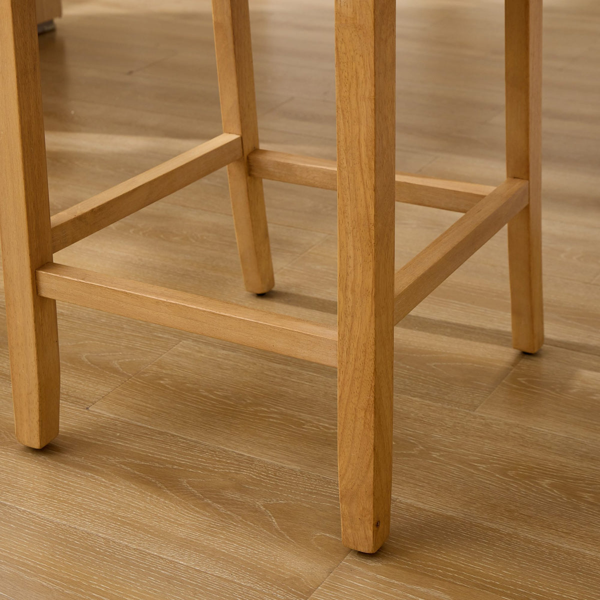 Full Solid Wood Rattan-Back Bar Stool, Matte Linen Cushion with High-Resilience Foam & S-Springs, Ideal for Rustic/Natural Style Kitchen Island, Low Bar in Dining Room & Café,Set of 2,Green,SW1872OL