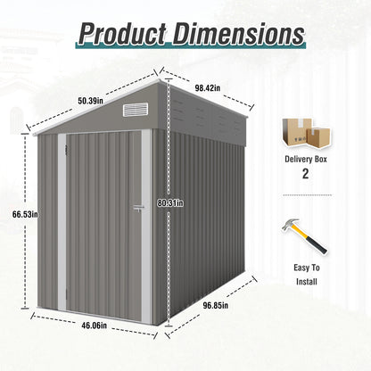 Campcraft Optional two-color storage shed, single hinge door with sloping roof, solid structural design, good ventilation, surface with protective film, and suitable for various scenarios