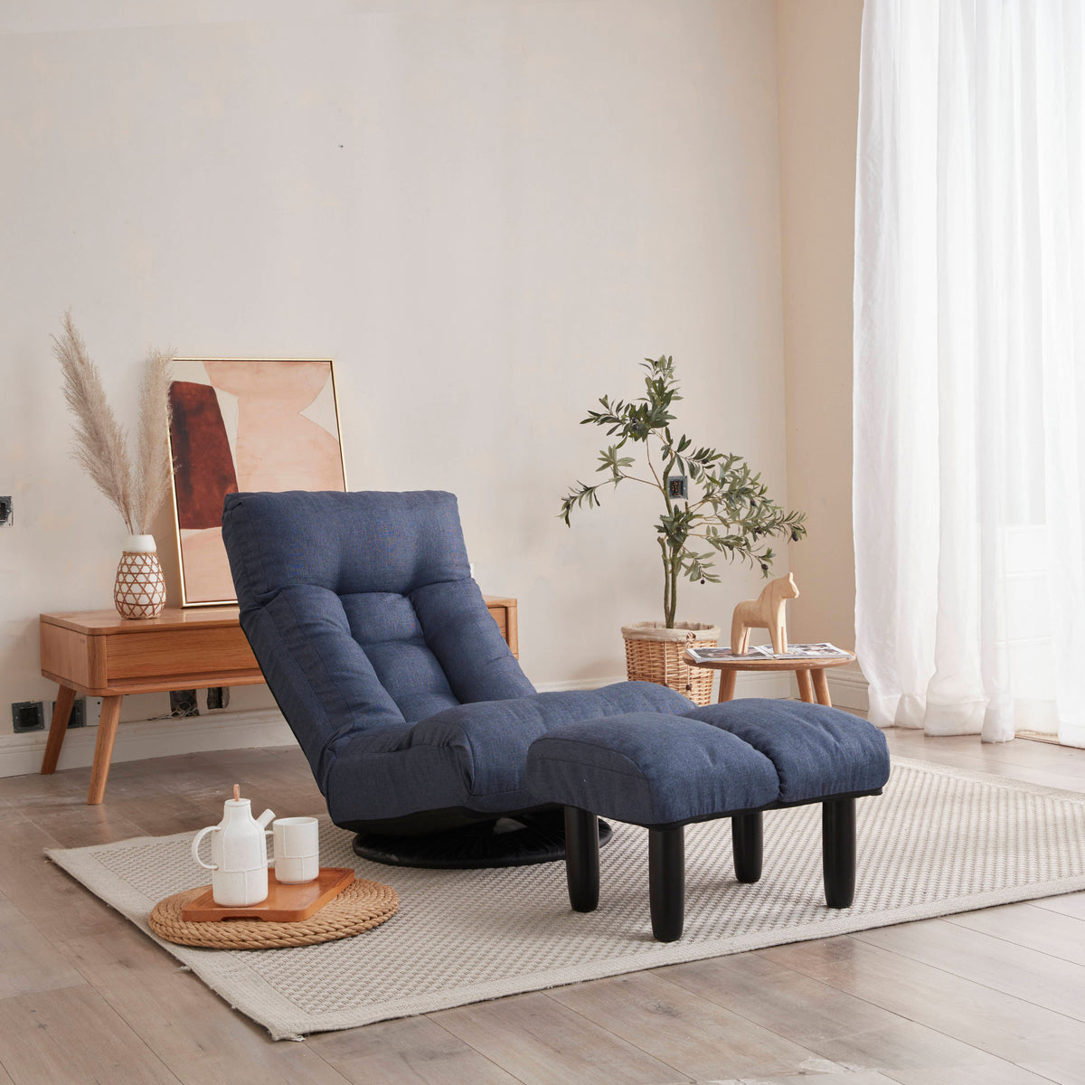 floor chair single sofa reclining chair Japanese chair lazy sofa tatami balcony reclining chair leisure sofa adjustable chair