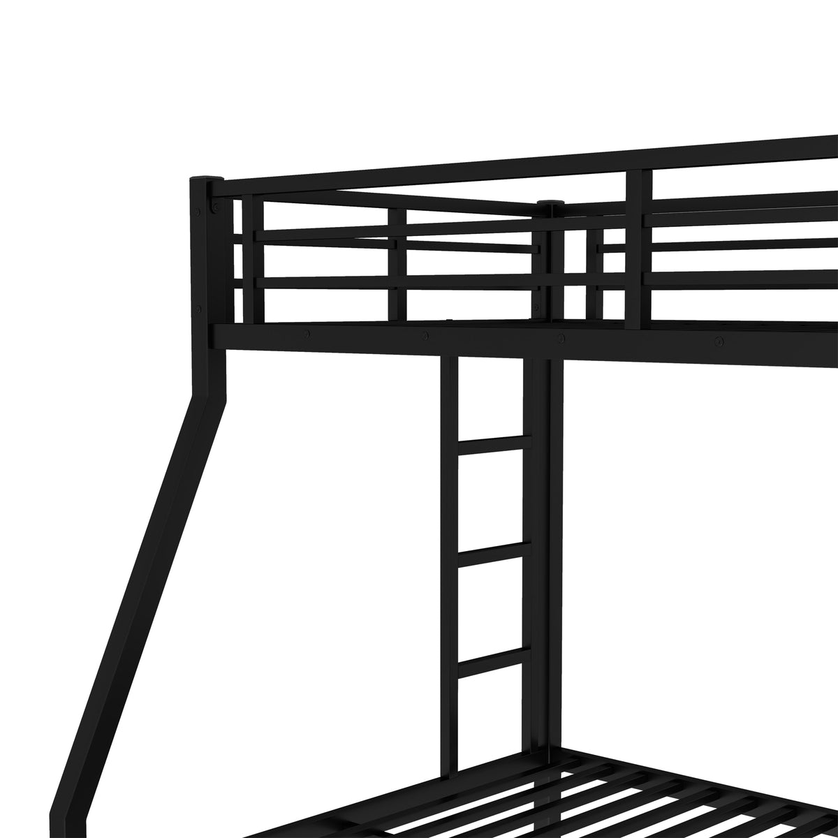 Twin over Full Metal Bunk Bed with Twin Size Trundle, Black