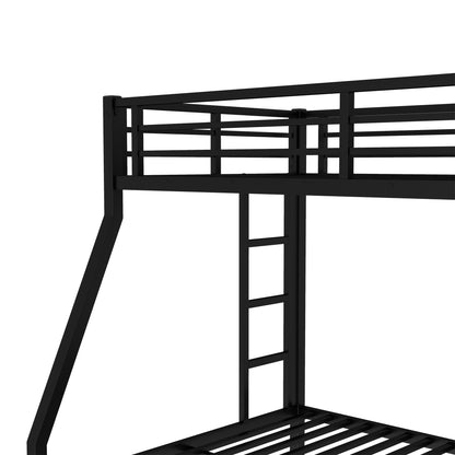 Twin over Full Metal Bunk Bed with Twin Size Trundle, Black