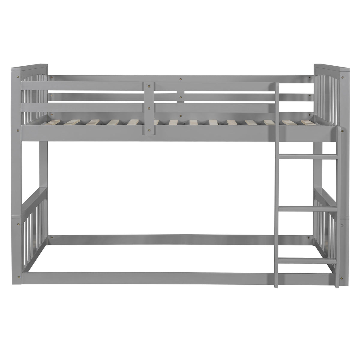Twin Over Twin Bunk Bed with Ladder, Gray (Old SKU:N708P242163E)
