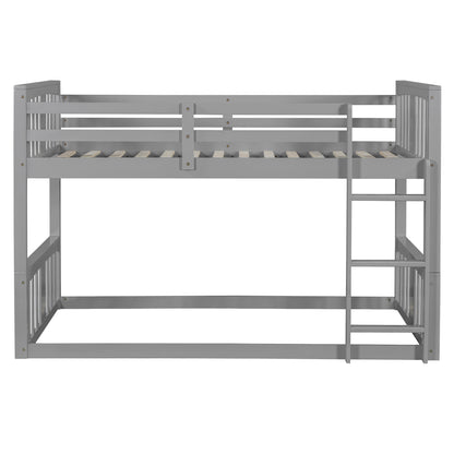 Twin Over Twin Bunk Bed with Ladder, Gray (Old SKU:N708P242163E)