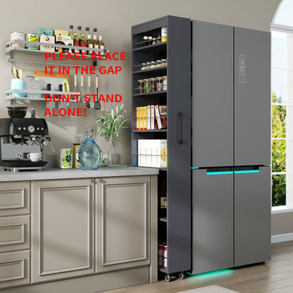 7 Tier multi-functional pull-out multi-tier storage Single-sided open shelf for Kitchen, Living Room & Narrow Spaces